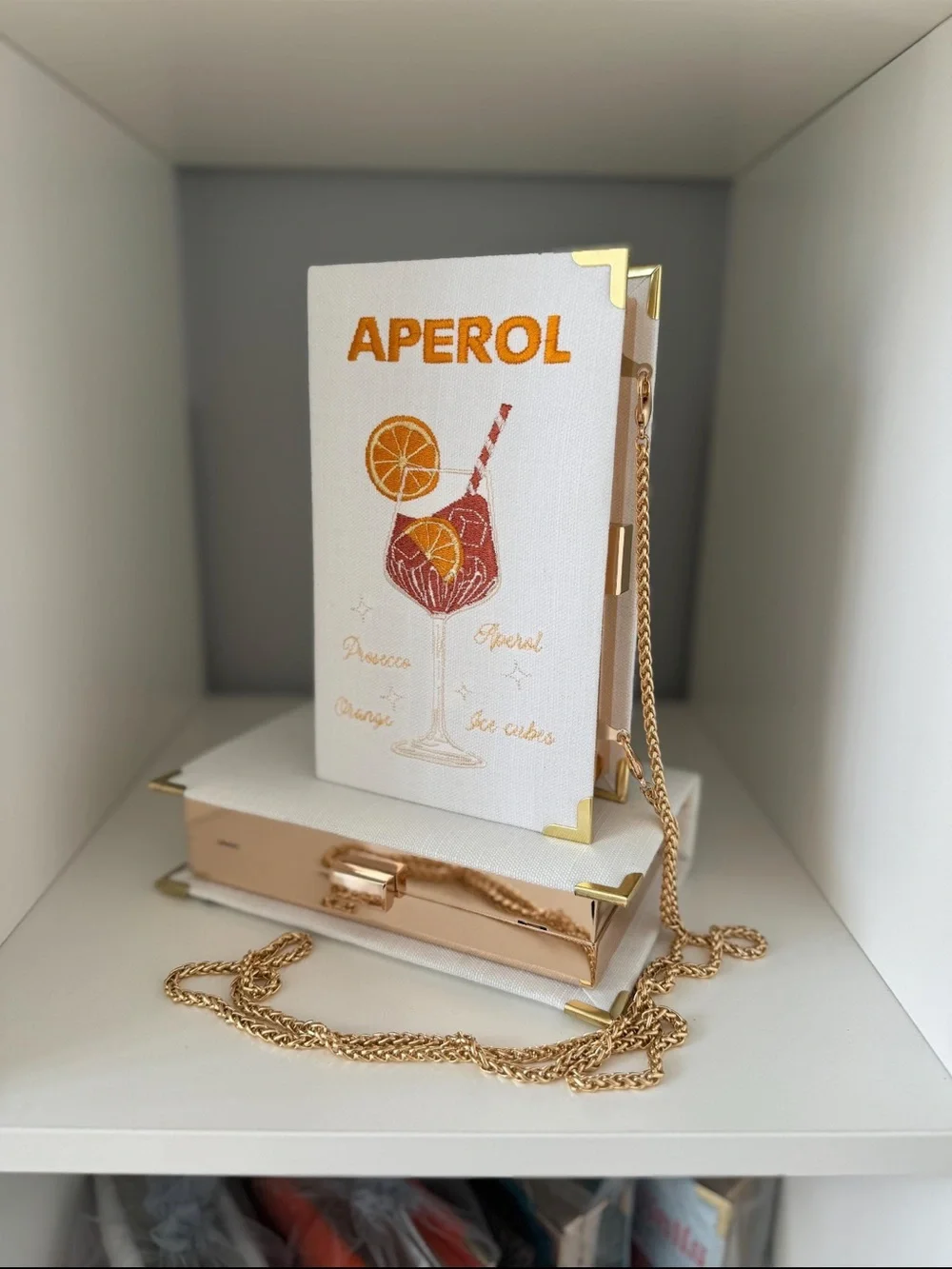 Aperol Embroidered Book Purse